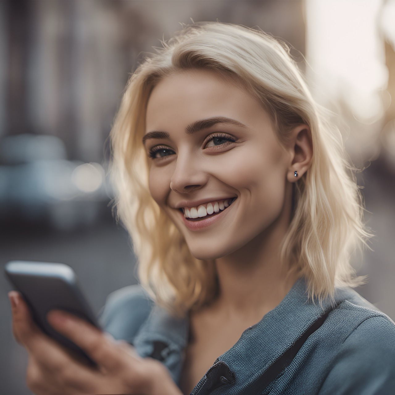 0 young female with blonde hair is smiling using her esrgan v1 x2plus large